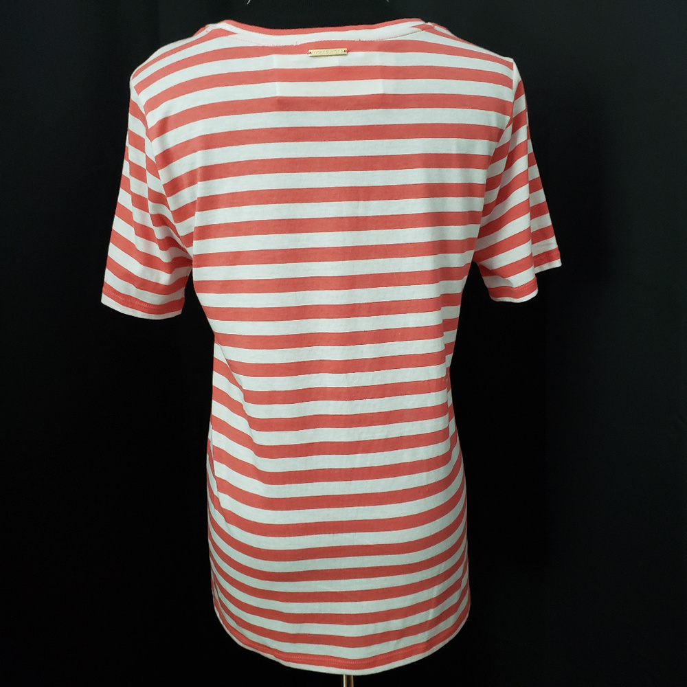 Michael Kors peach striped shirt with front tie - Picture 4 of 8